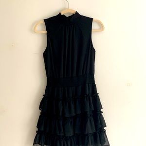 Black Ruffled Mini Dress